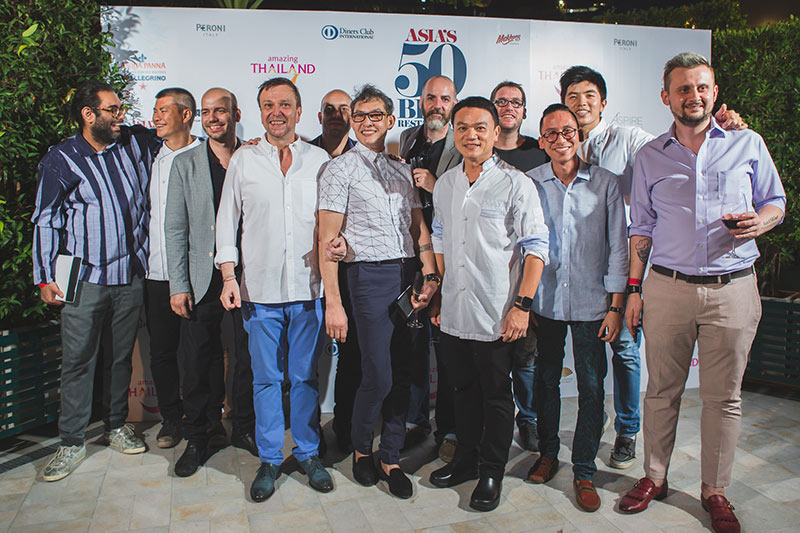 Thailand chefs and restauranteurs at Asia’s 50 Best Restaurants awards ceremony, sponsored by S.Pellegrino & Acqua Panna